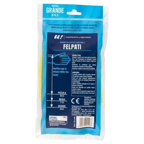 Guanti Felpati in Lattice Naturale 1 Paio Misura Grande U! Confronta e Risparmia